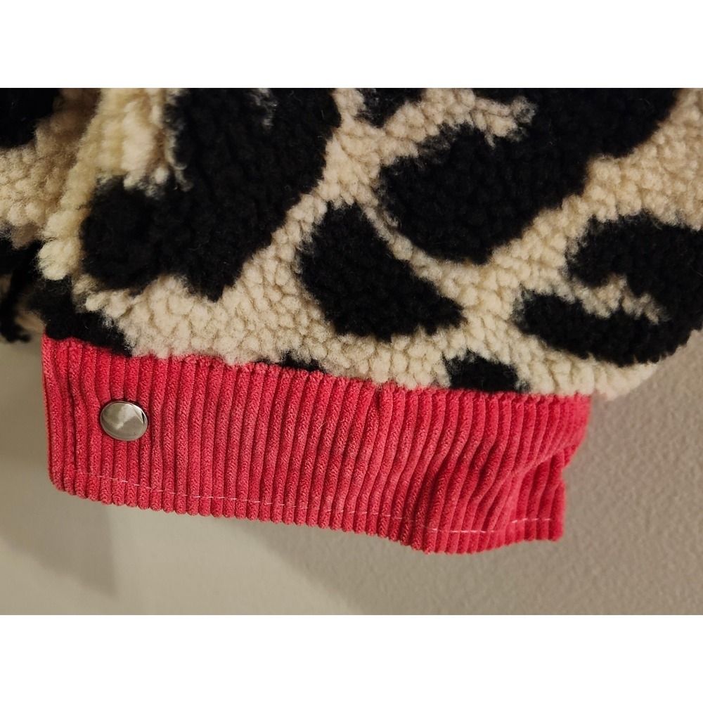 Boutique Animal Print Sherpa Shacket Women's Size Large Camel, Hot Pink, Black - Picture 7 of 11